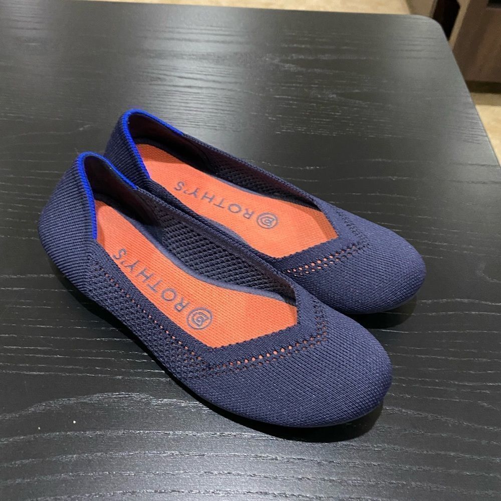 ROTHY’S The Flat Dark Blue Round Toe Flats